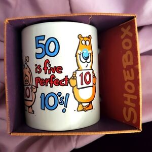 Shoebox 50 is 5 perfect 10s tea coffee Cup mug Funny 50th Birthday